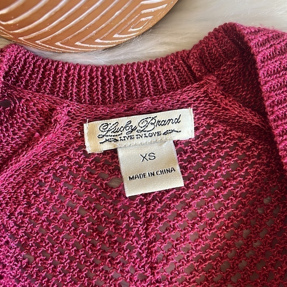 Lucky Brand Mesh Net Open Front Cardigan - image 5